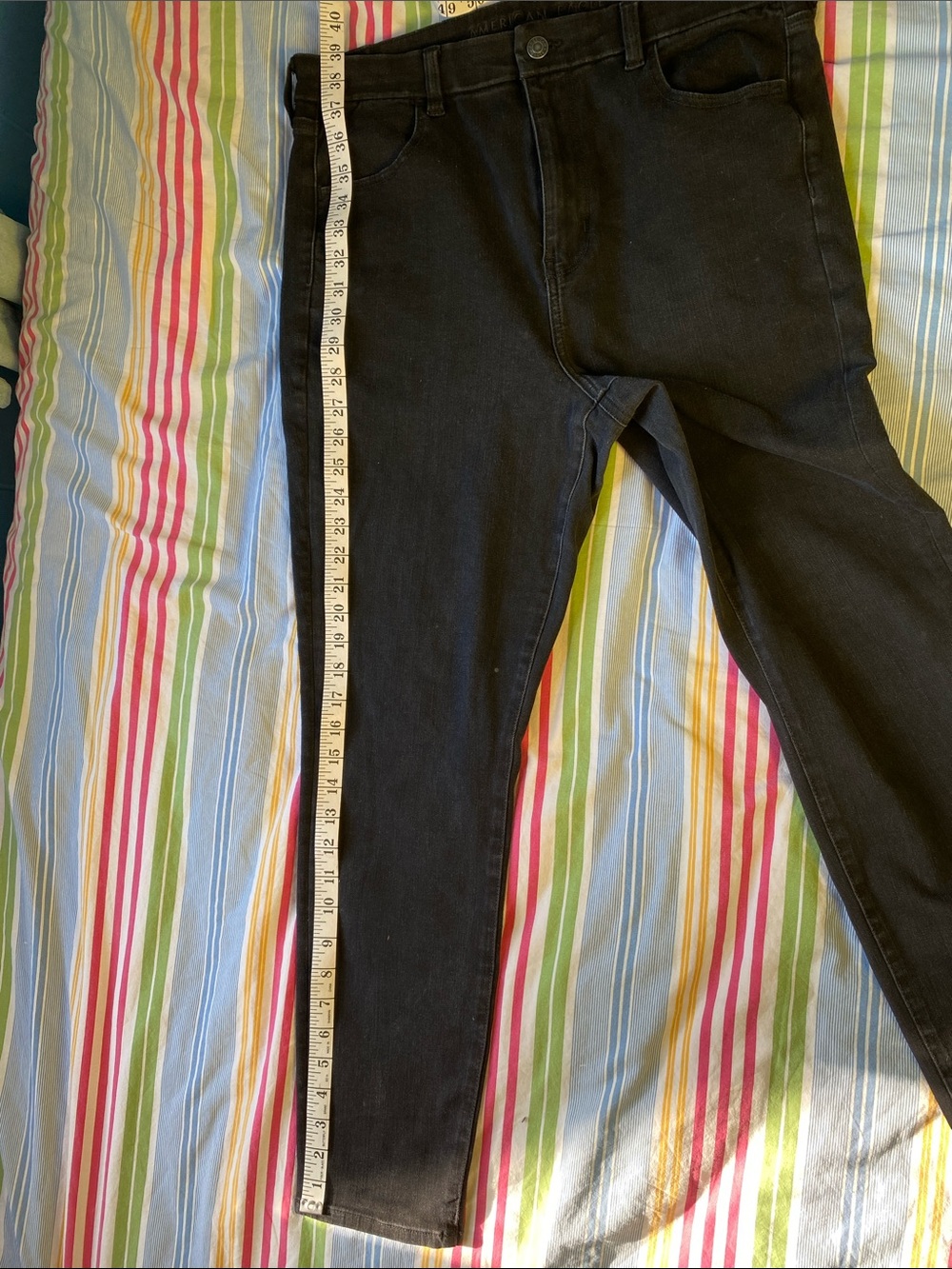 American Eagle Outfitters Black Women's Curvy Super Hi Rise Jeggings - Picture 6 of 8